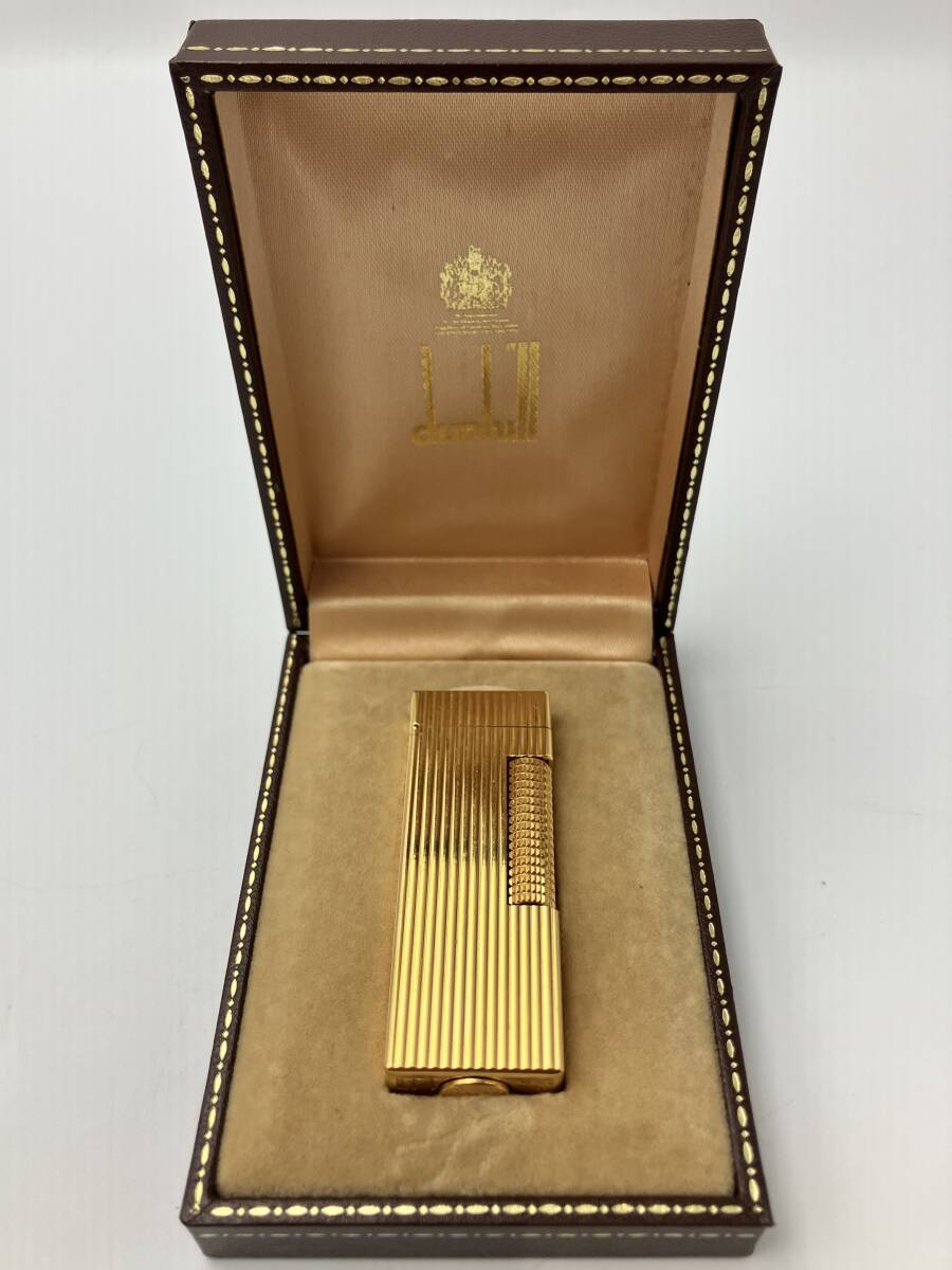 【16562】Dunhill ダンヒル ガスライター ローラー式 ゴールドカラー 着火未確認 喫煙グッズ 喫煙具 現状品 コレクション拍卖