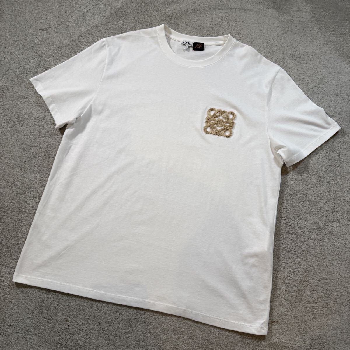 1円 極美品 ロエベ LOEWE パウラズイビザ アナグラム 半袖 Tシャツ ホワイト 白 XL H616Y22X67 国内正規品 メンズ 半袖T ロゴ刺繍 18214拍卖