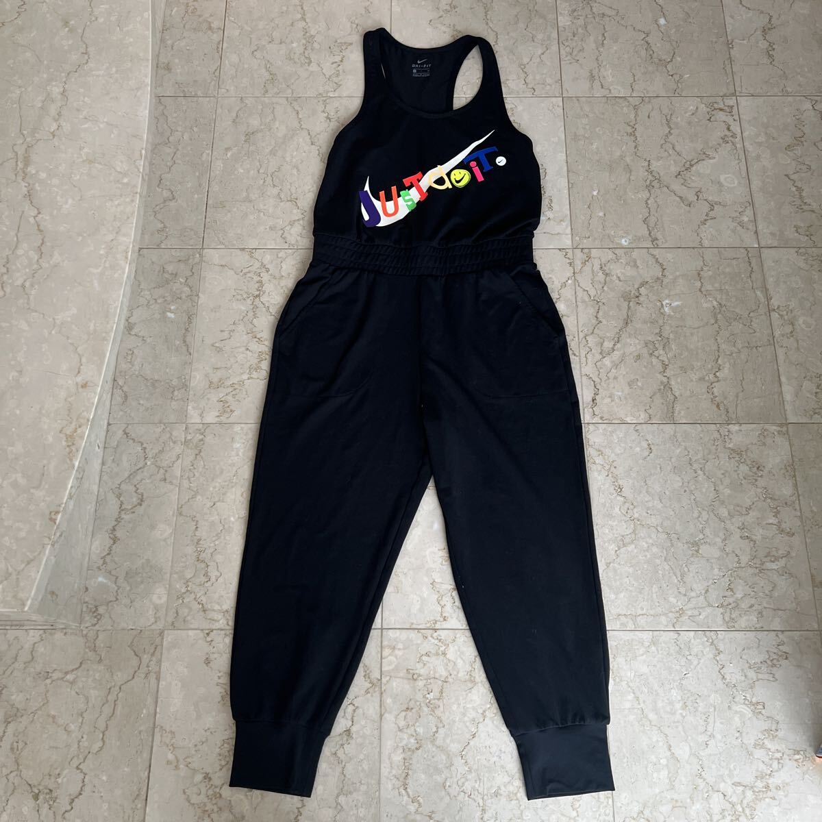 NIKE ナイキ★ 黒 オールインワン ノースリーブ サロペット オーバーオール Sサイズ 美品♪s拍卖