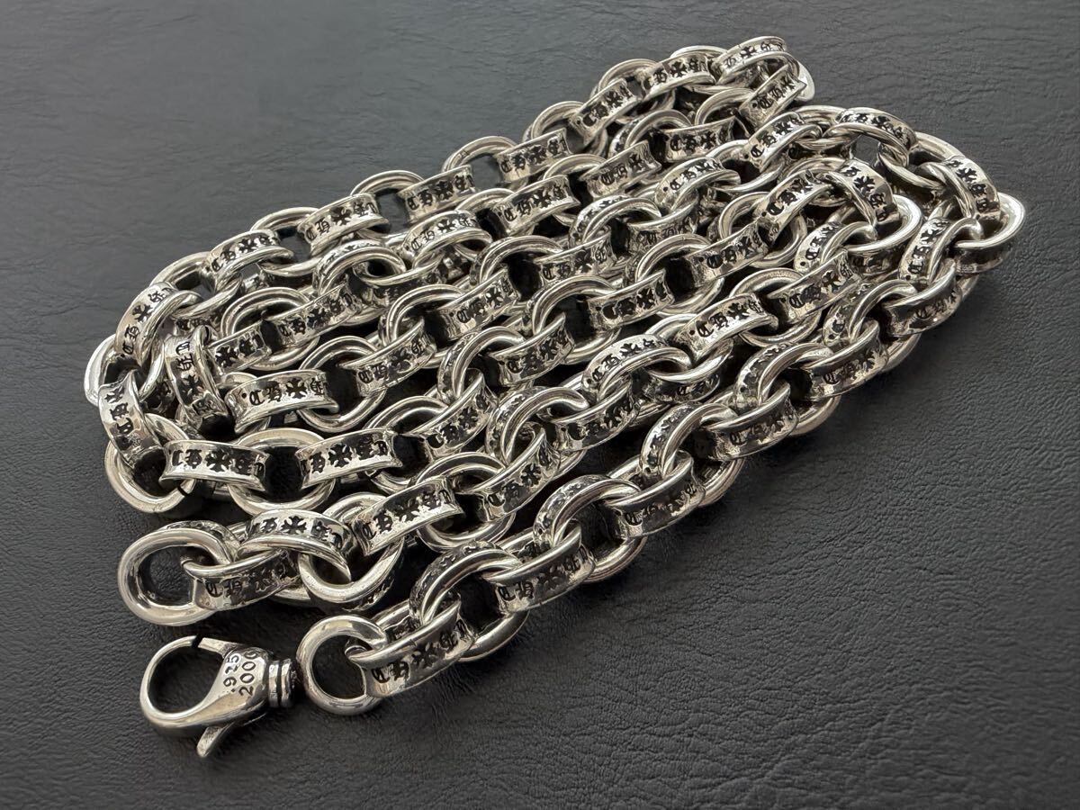 ペーパーチェーン ラージペーパーチェーン ネックレス 約60cm アクセサリー シルバー 925 刻印 クロムハーツ好きな方に拍卖