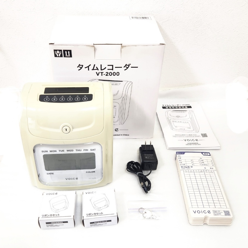 1円スタート 【超希少な美品】動作確認済み VOICE(ヴォイス) タイムレコーダー【自動集計機能付き】VT-2000本体 タイムカード付き拍卖