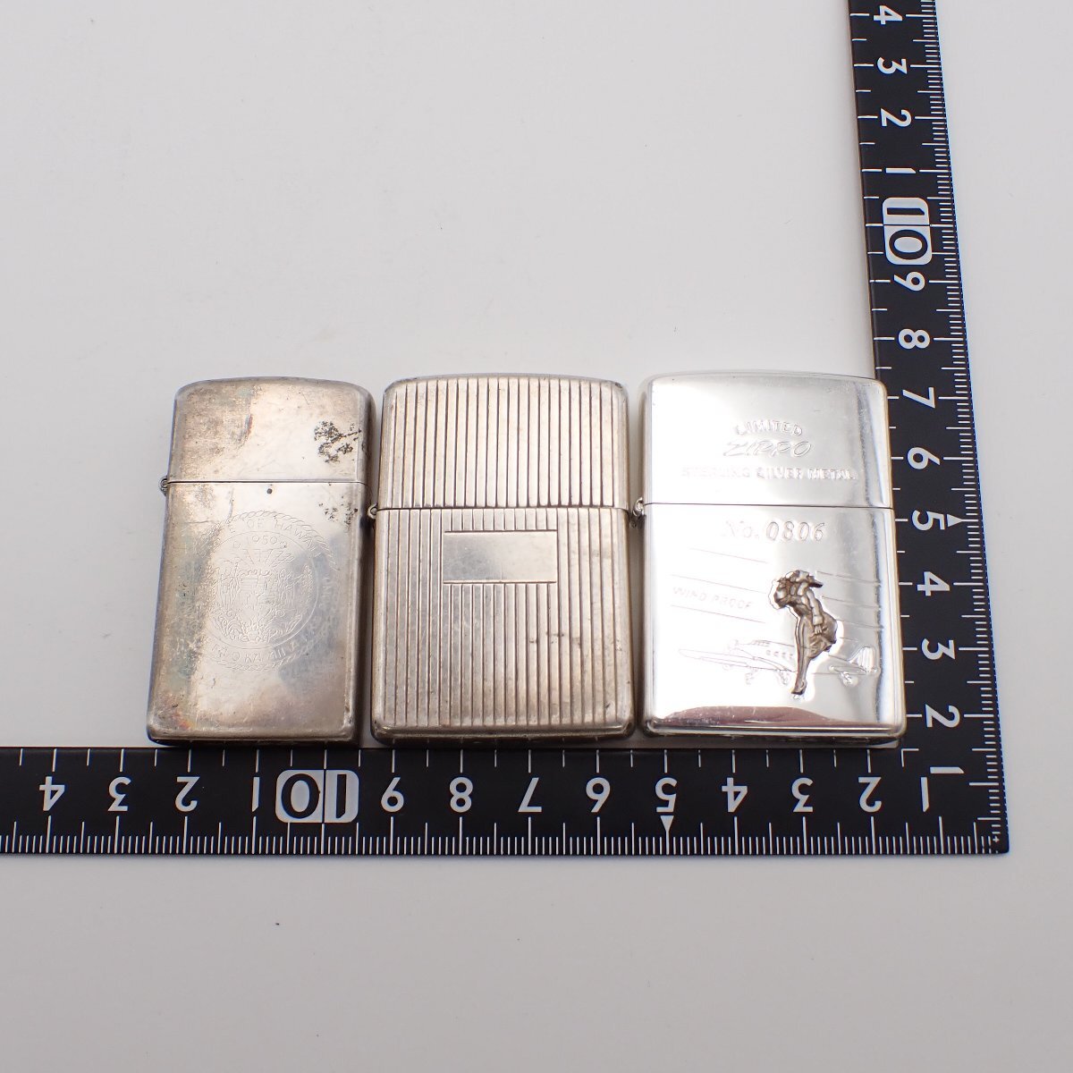 S5/3TU13★Zippo ジッポ ジッポー STERLING スターリング 3点 まとめ / ライター タバコ 喫煙具 着火未確認 喫煙グッズ★拍卖