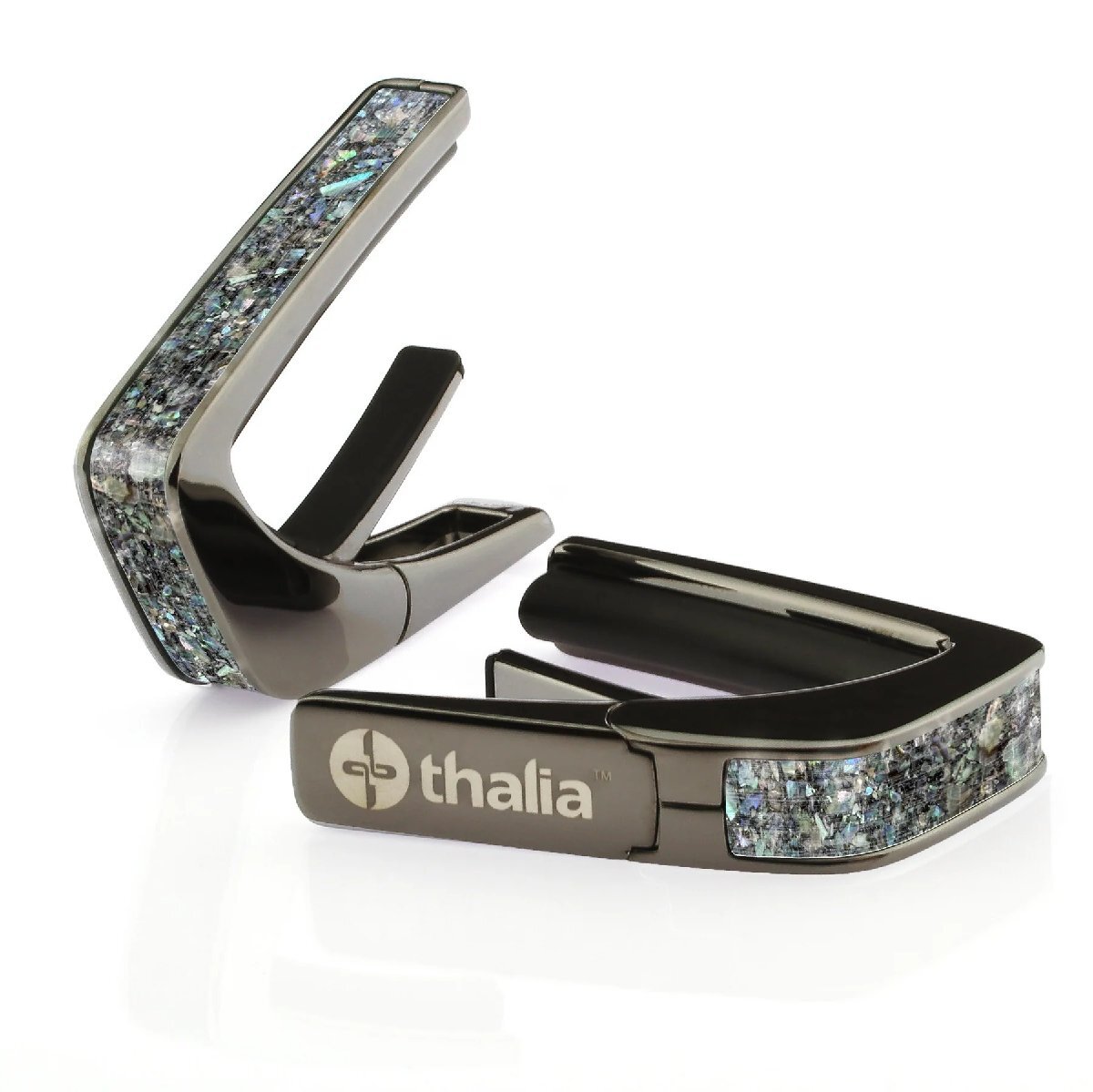 Thalia Capos タリア カポ Exotic Shell Series Paua Sparkle Black Chrome ギター 12インチフレッドパッド付属 パウア スパークル拍卖