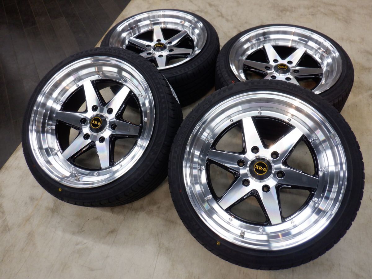 S 送料無料 新サイズ 深リム ブラポリ ファブレス ヴァローネ XR-6 19 6H139.7 9J+25 225/40R19 XL 200系 ハイエース オーバーフェンダー拍卖