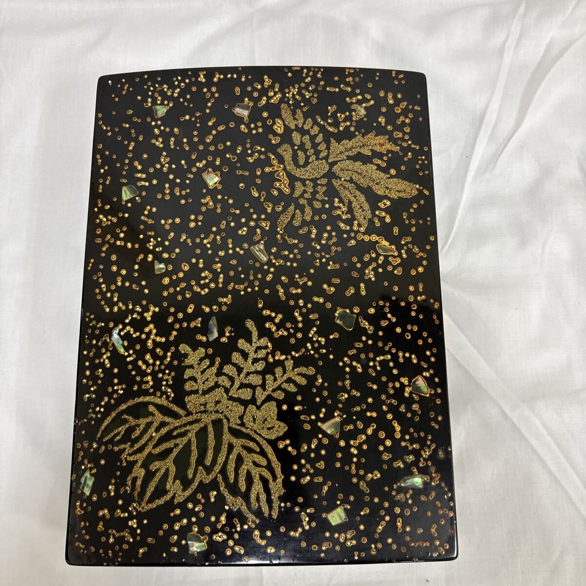 文箱 蒔絵 螺鈿 鳳凰 葉柄 小物入れ 伝統工芸品拍卖