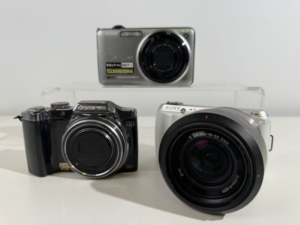 【6/7R】 SONY α NEX-C3 OLYMPUS SZ-30MR CASIO EXILIM ZR10 デジタルカメラ デジカメ カメラ ジャンク拍卖