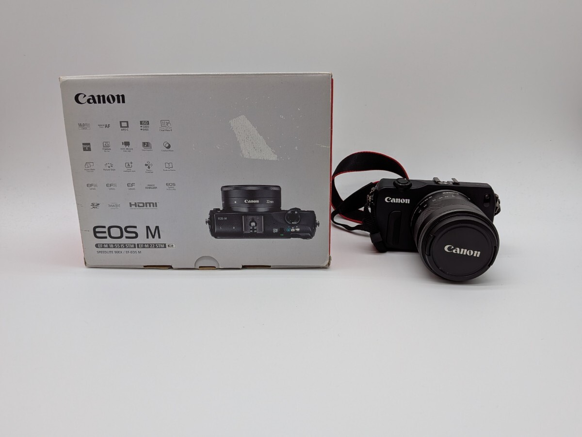 【1円スタート】 Canon EOS M DS126391 レンズ EF-M 18-55mm 1:3.5-5.6 IS STM 箱付き 付属品付き キャノン ★060506★ ※ 通電確認済み拍卖