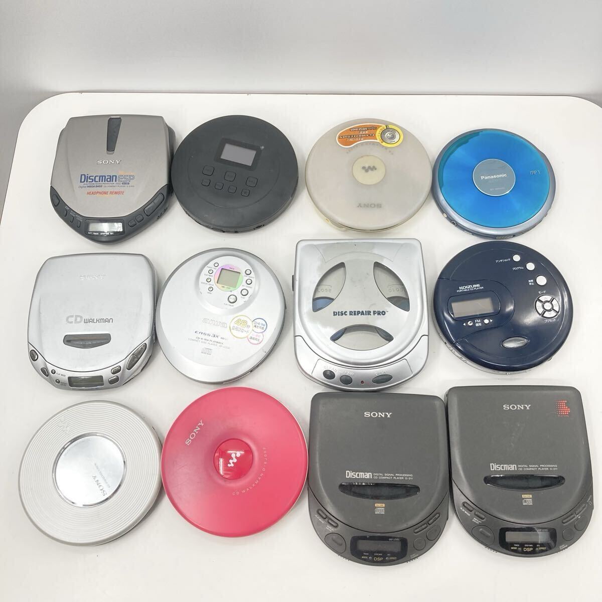 SONY Discman CD Walkman aiwa Panasonic CDプレーヤー 12台まとめ売り D-211 D-E305 等 ジャンク拍卖