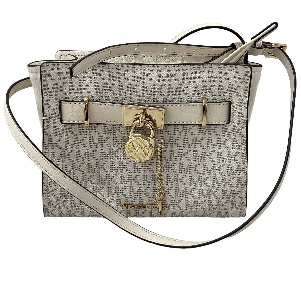 MICHAEL KORS MKシグネチャー ライトクリーム Light Cream ショルダーバッグ スモール ミニバッグ ブランド 中古 H11355242拍卖