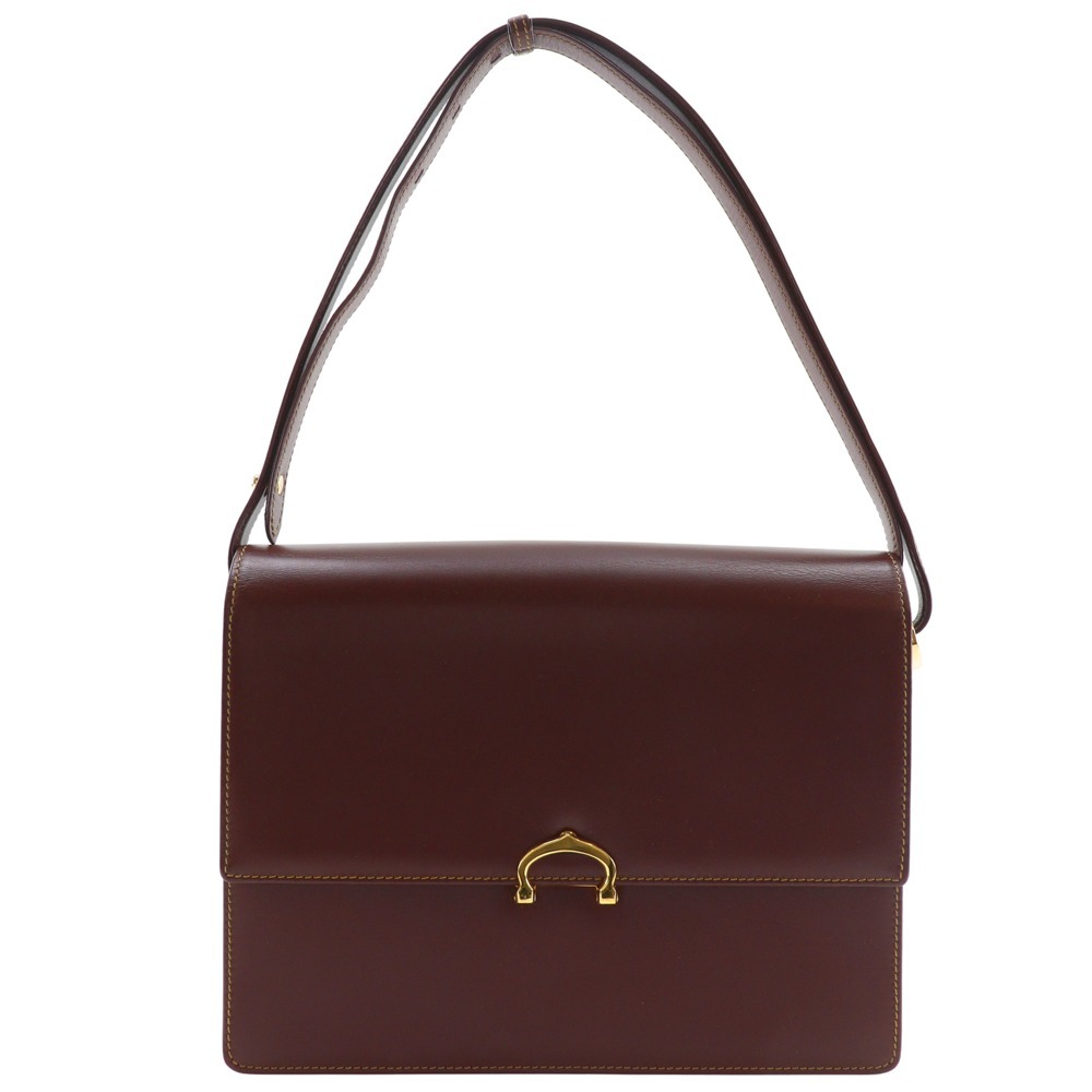 CARTIER カルティエ マストライン ショルダーバッグ カーフ ボルドー レディース【I121626023】中古 爆買拍卖