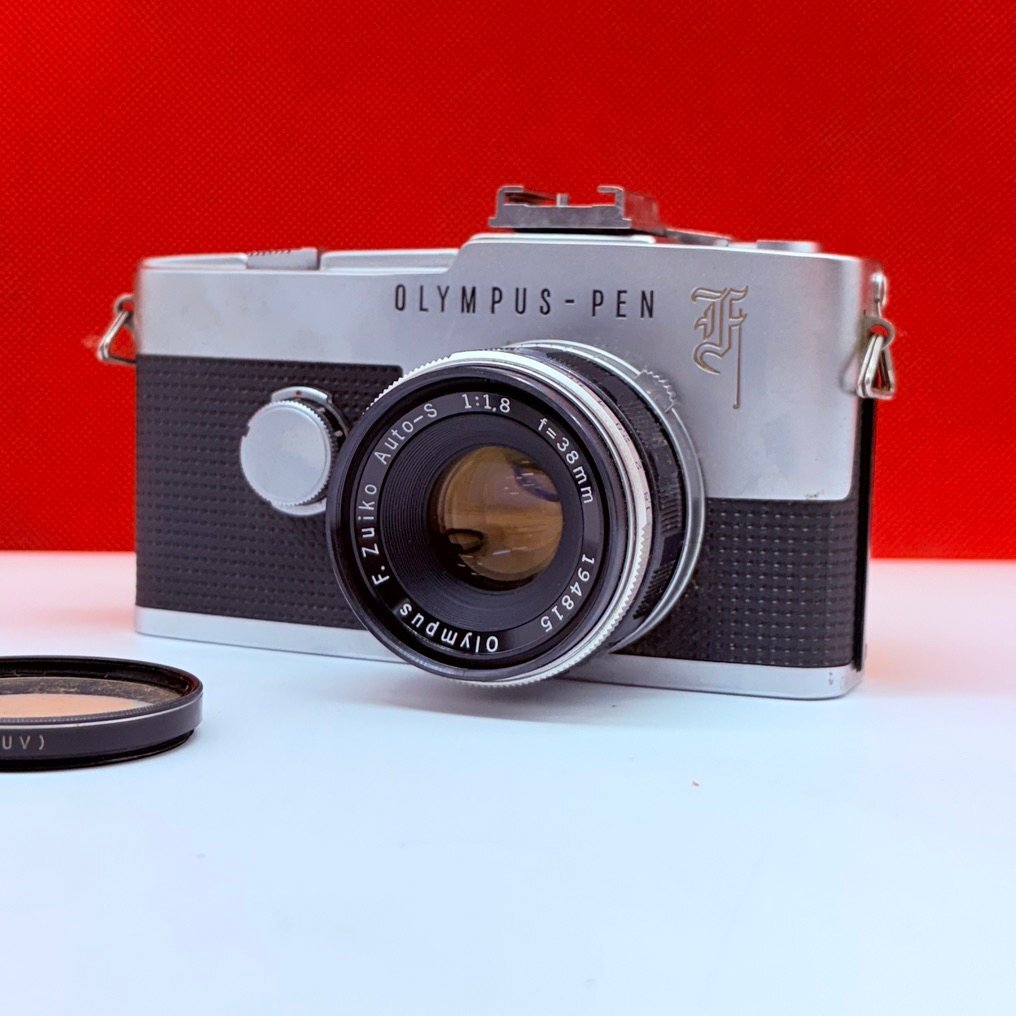 Q04 OLYMPUS-PEN F F.Zuiko Auto-S F1.8 38mm フィルム一眼レフカメラ ジャンク オリンパス拍卖