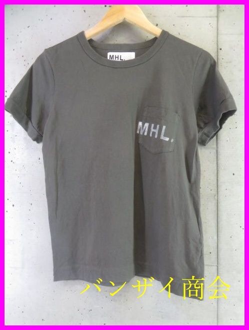 【送料300円可】06s291◆良品です◆日本製◆MHL◆Margarett Howell マーガレットハウエル 胸ポケット 半袖Tシャツ 2/カットソー/レディース拍卖