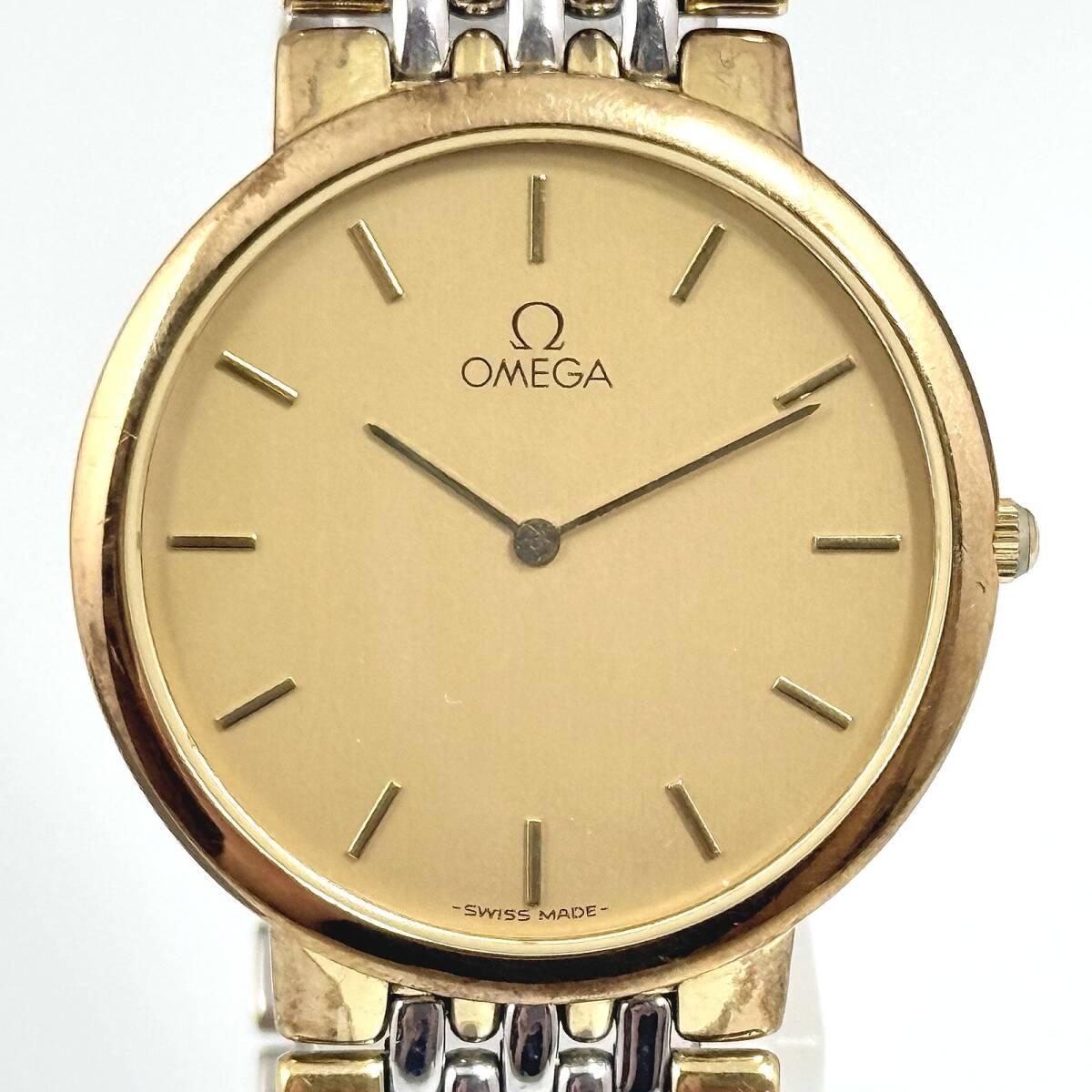 稼働〇 オメガ デビル メンズ ゴールド 腕時計 クオーツ OMEGA DE VILLE G349拍卖