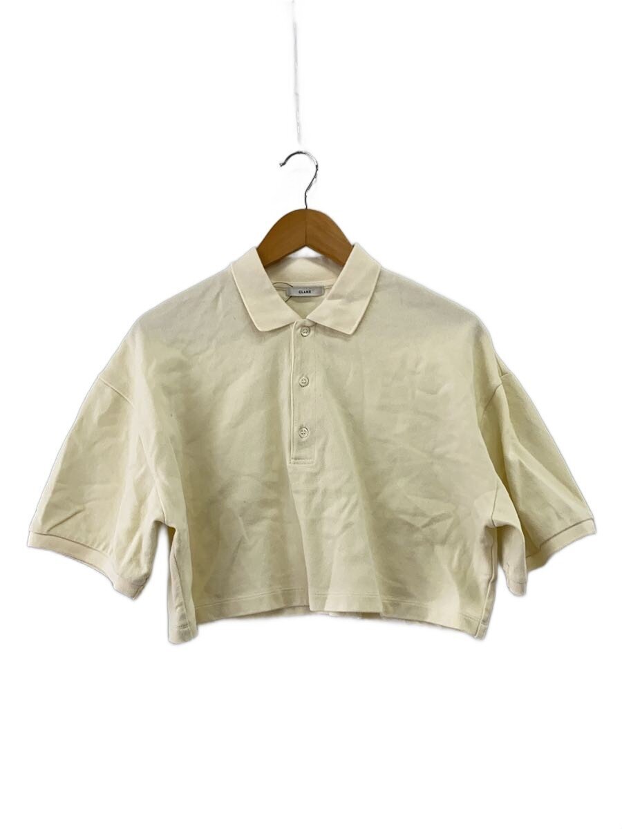 CLANE◆CROPPED POLO TOPS/クロップドポロトップス/1/コットン/IVO/無地/16105-1292//拍卖