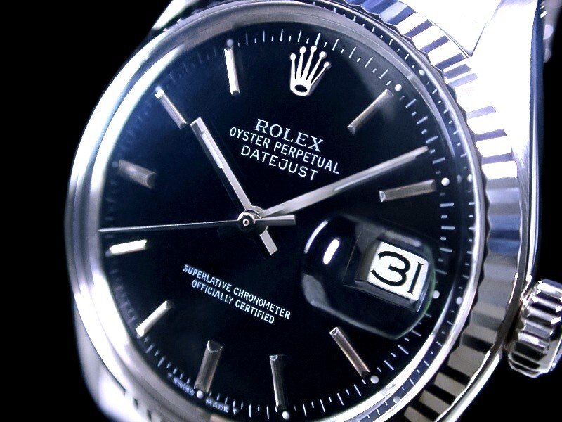 ★超美品 ROLEX ロレックス 18金WGフルーテッド ブラック Ref.16014 Cal.3035 デイトジャスト オイスターパーペチュアル 綺麗★拍卖