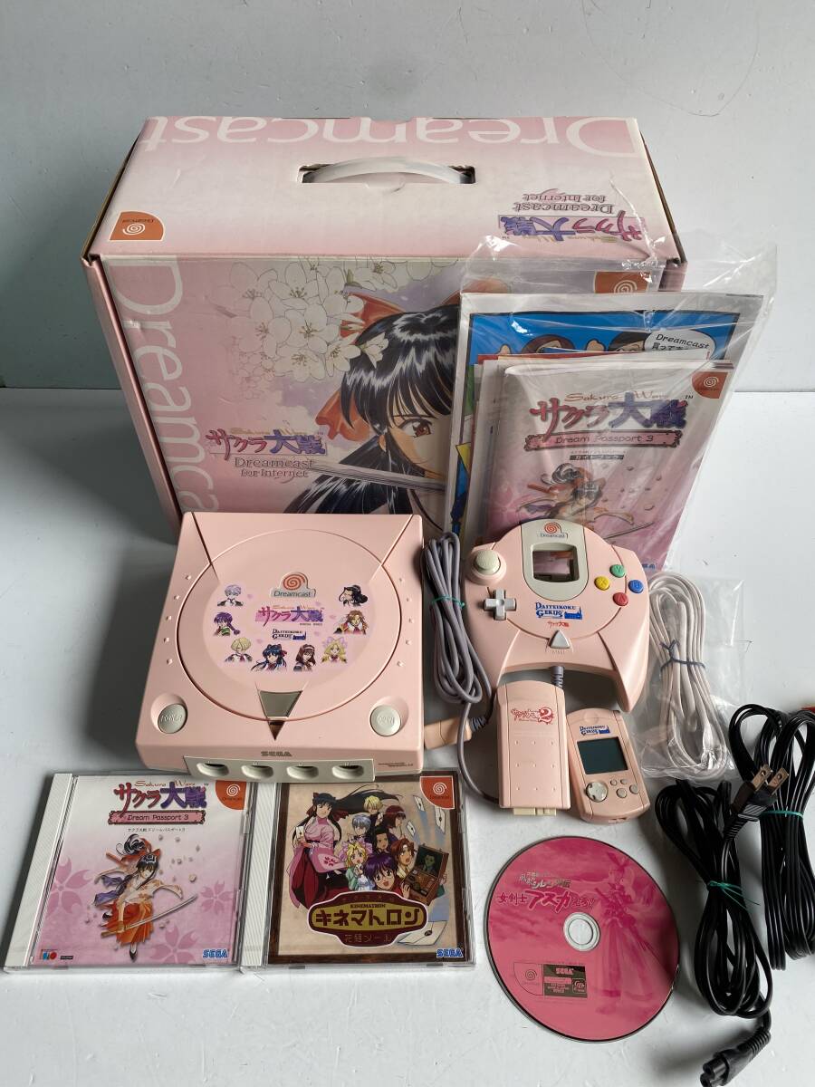 Dt315◆サクラ大戦◆Dreamcast for Internet 本体 コントローラー ビジュアルメモリ ソフト付 限定版 ドリームキャスト ゲーム機 動作品拍卖