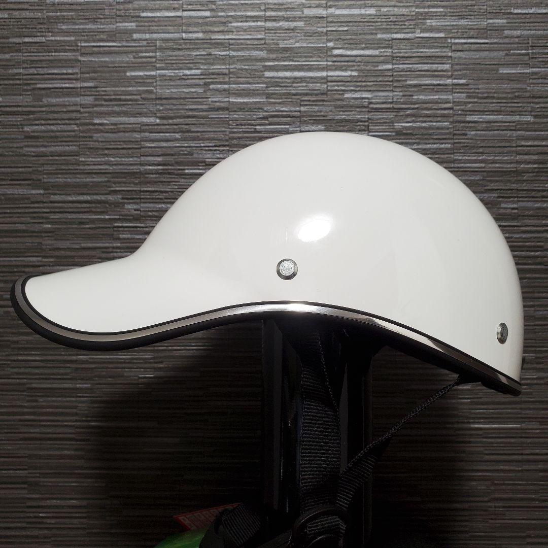 キャップ型ハーフヘルメット ホワイト 半ヘル ダックテール拍卖