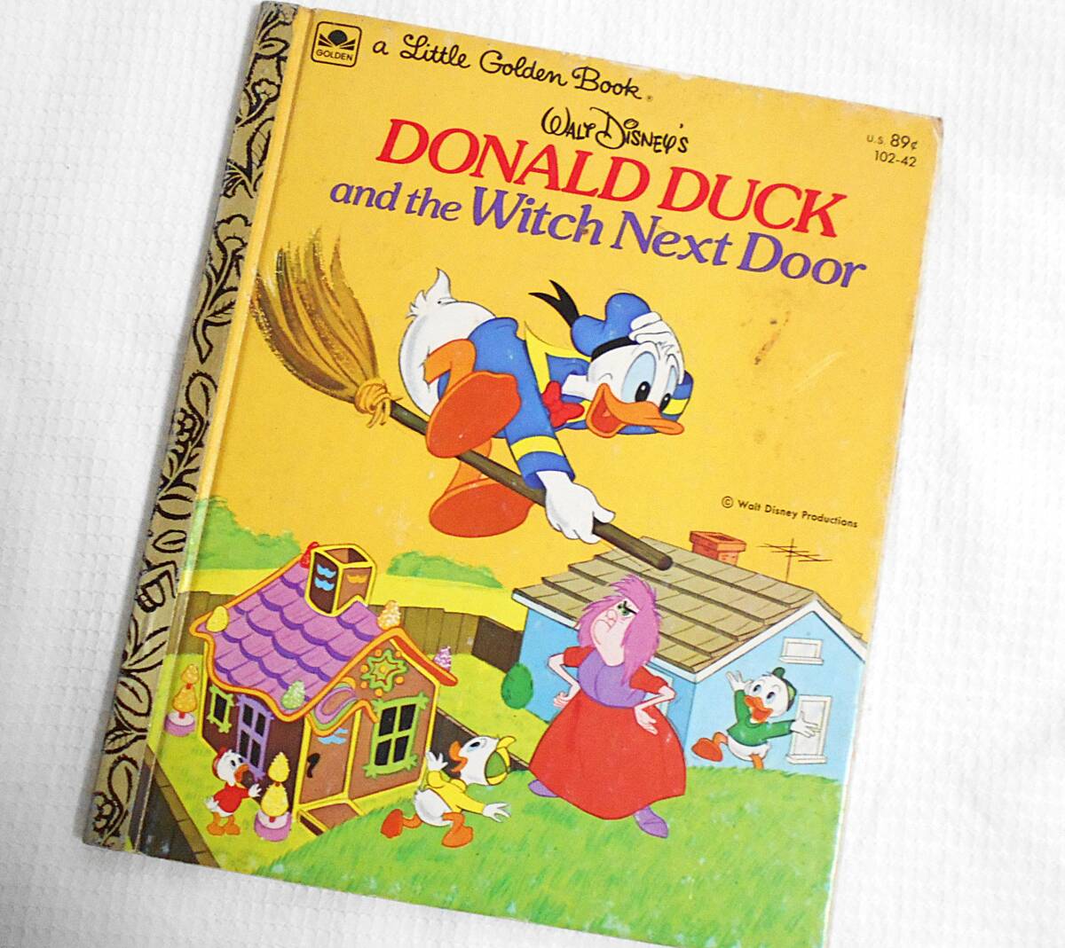 送込み*洋書絵本「DONALD DUCK and the Witch Next Door/ドナルドダックと隣の魔女」1982●リトルゴールデンブック/ディズニー拍卖