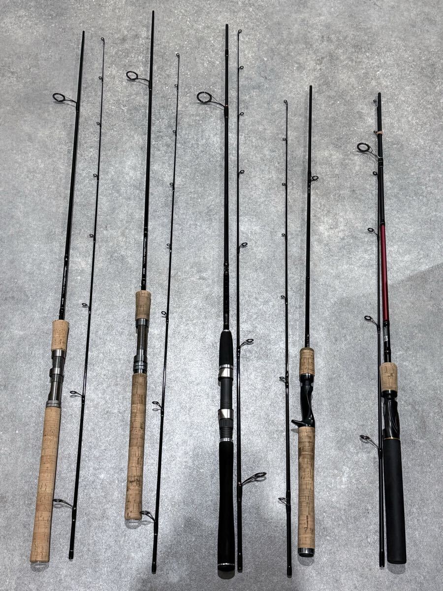 釣竿まとめ 5本 Daiwa ダイワ Lateo 73LL/stream slider70/aby special/PR-TH 602MLRB/PULSER SP602 ロッド 釣り用具 釣具拍卖
