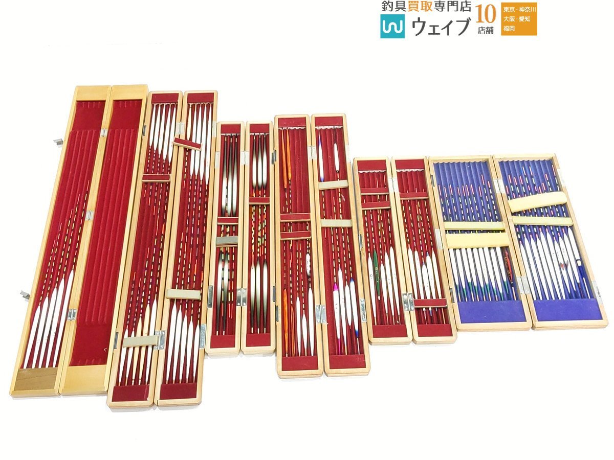 苔水・天瀬 栄 浮子箱入り 陽水、四次元 炎、翔天 宙、博舟 四季、凱 かちどき、彩羽 底釣、山六、SELENA 等 へら浮子 ウキ 56本拍卖