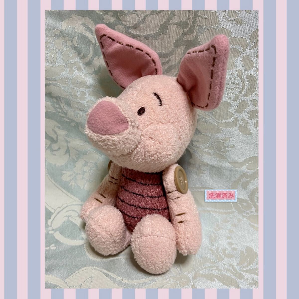 2003 くまのプーさん ピグレット ぬいぐるみ 肩ボタン 耳ステッチ拍卖