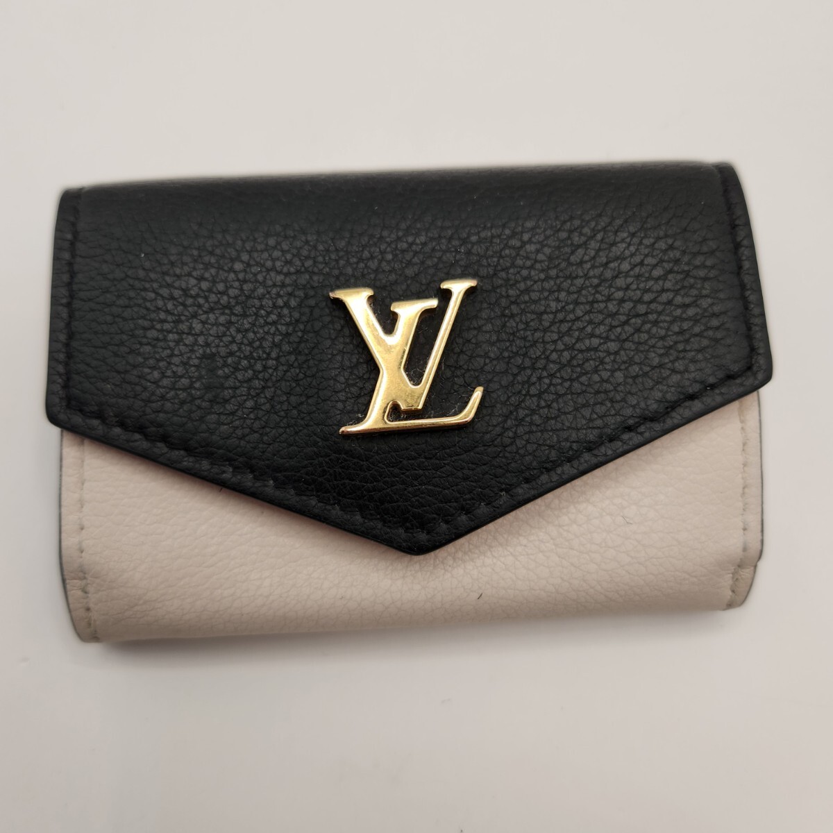 b34 美品 LOUIS VUITTON ポルトフォイユ ロックミニ バイカラー 三つ折り財布 ブラック ピンク拍卖