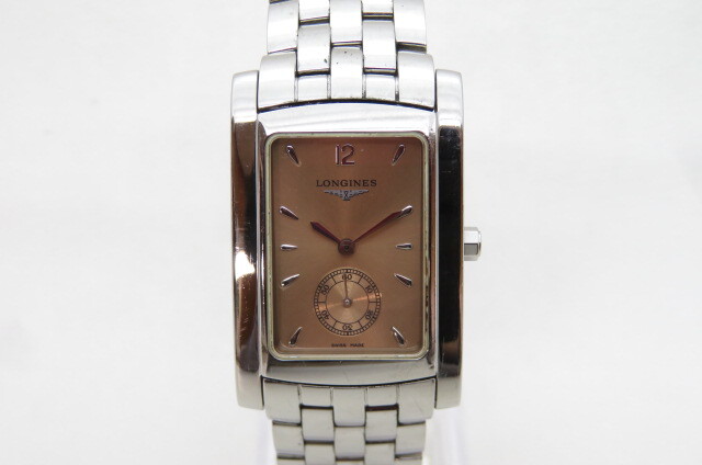 1円~LONGINES ロンジン Dolcevita ドルチェヴィータ L5.655.4 メンズ クオーツ 腕時計 スモセコ レクタンギュラ― ブラウン文字盤 6-2-6拍卖