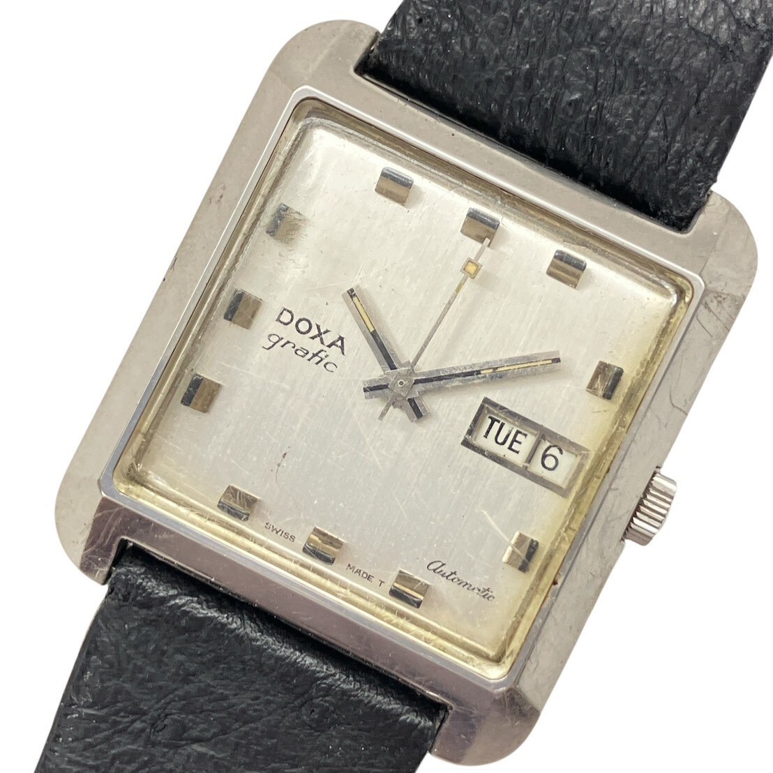 D051-K32-7192◎ DOXA ドクサ メンズ腕時計 grafic グラフィック 65 088 56 AUTOMAIC 自動巻き デイデイト スクエア 稼働 KA拍卖