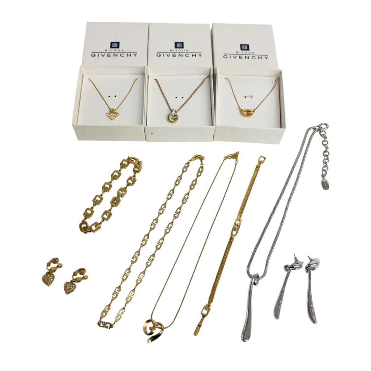 D251-■【まとめ】 GIVENCHY ジバンシー アクセサリー まとめセット ネックレス イヤリング ブレスレット ピアス 箱付き有 KA拍卖