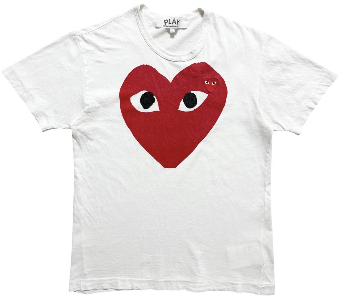 PLAY COMME des GARCONS プレイ コムデギャルソン AD2006 BIGハート ダブルハート Tシャツ 半袖 Lサイズ拍卖