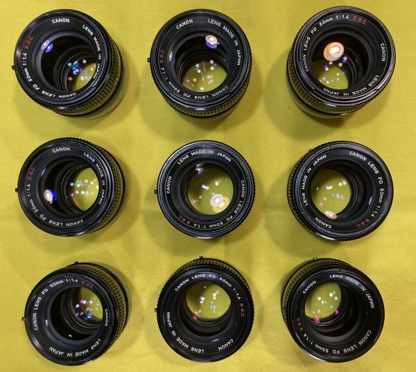 【ジャンクレンズ】Canon FD 50mm f1.4 S.S.C.まとめて9本拍卖