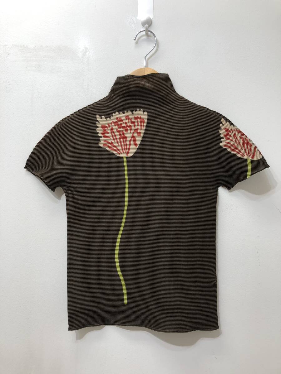 416☆me ISSEY MIYAKE ミー イッセイミヤケ☆ハイネックカットソー☆ブラウン拍卖