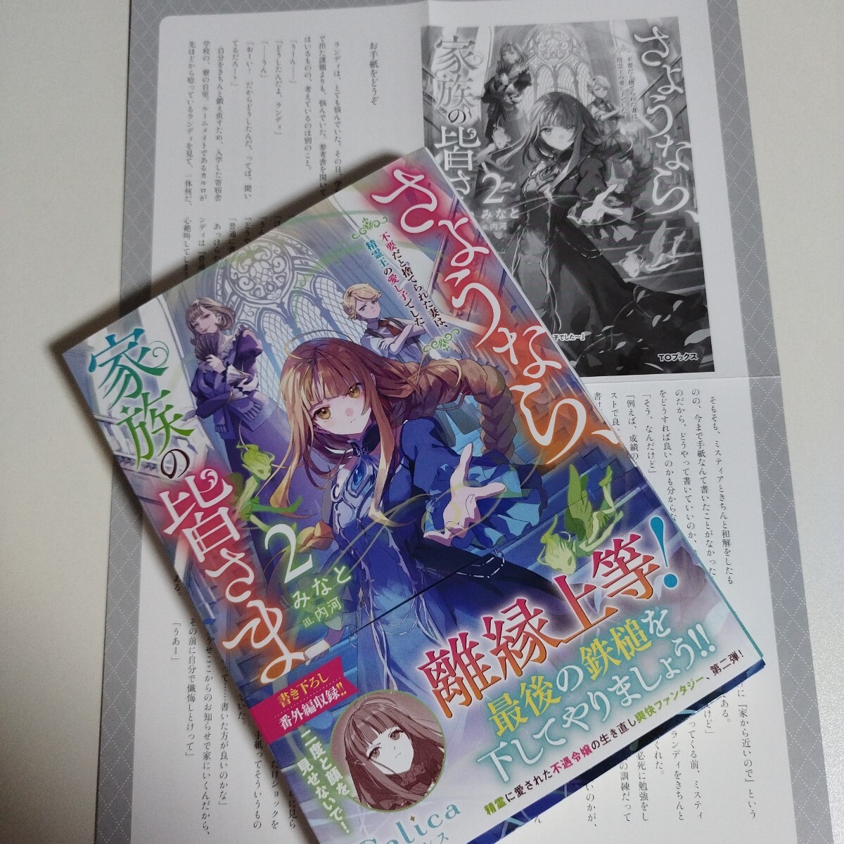 6月/特典付/さようなら、家族の皆さま2~不要だと捨てられた妻は、精霊王の愛し子でした~/みなと/TOブックス拍卖