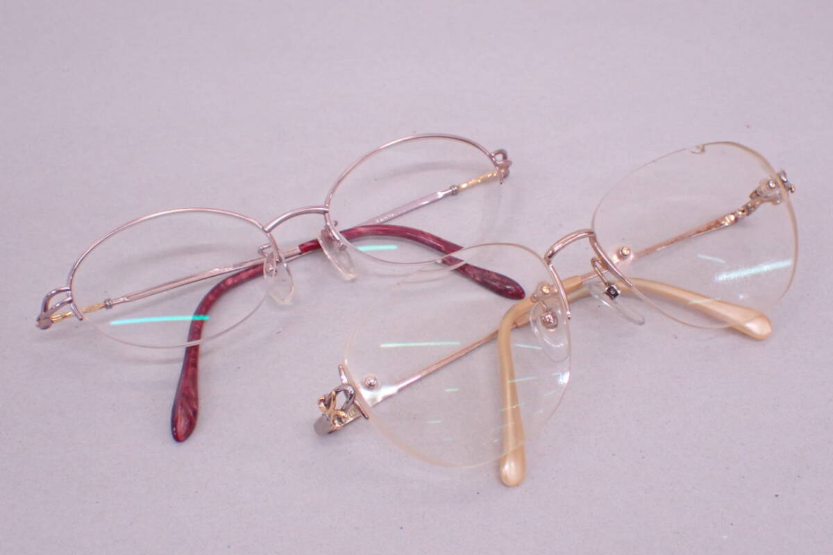 K18 金無垢 眼鏡 メガネ HOYA ホヤ 重量約24g 度入り / K18 金無垢 パリミキ PARIS MIKI 眼鏡 総重量18g 度入り 全2点 Z06049拍卖
