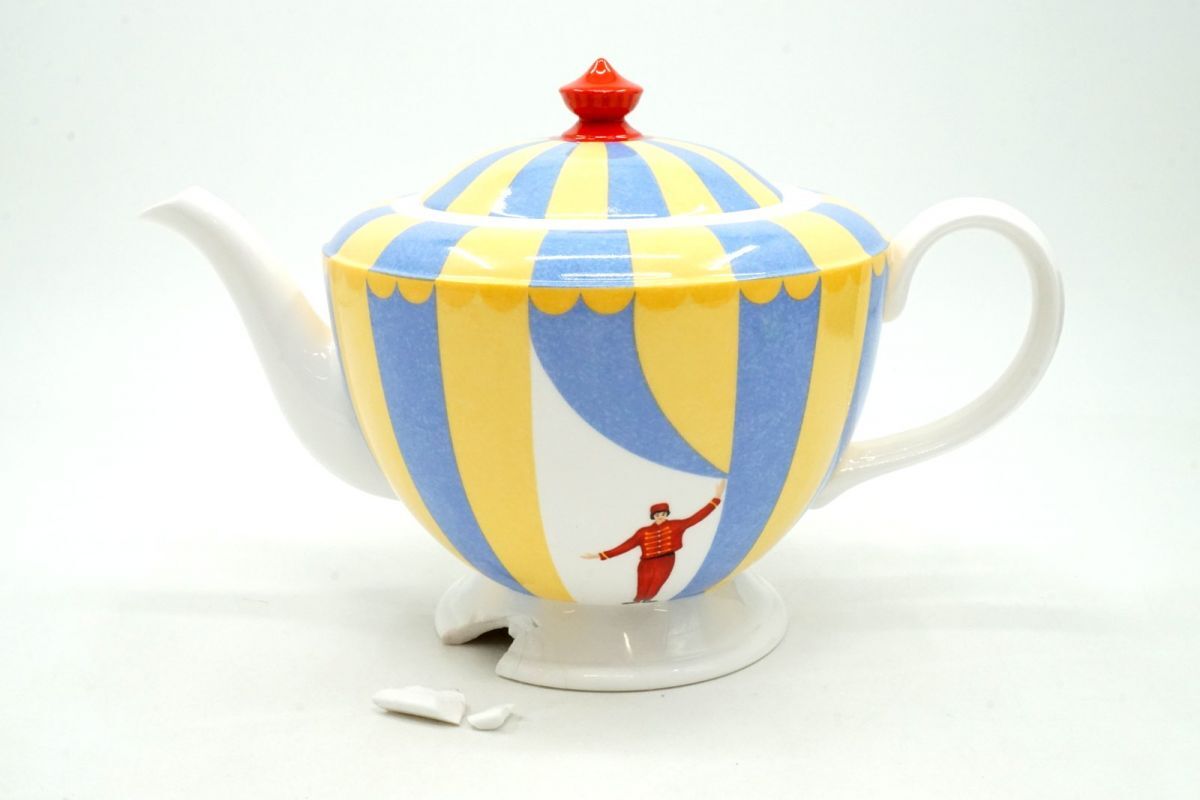 1円~ エルメス CIRCUS サーカス Monsieur loyal ティーポット 食器 金継ぎ用 破損 訳あり 白 ホワイト HERMES 6816k拍卖