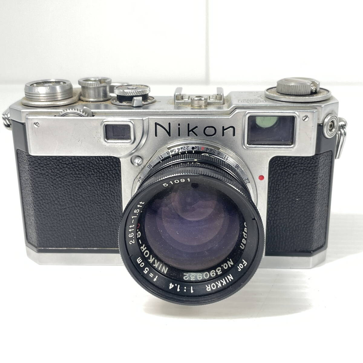 2605K0215 Nikon ニコン レンジファインダーカメラ S2 ブラックダイヤル/レンズ NIKKOR-S・C 1:1.4 f=5cm 現状品拍卖