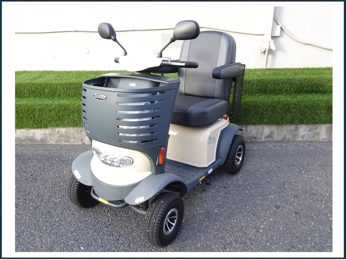 美品 SERIO セリオ セニアカー 遊歩 スマイルα SH10NB 電動車いす シニアカー 2024年式 カギ×2 カバー付 引取OK♪拍卖