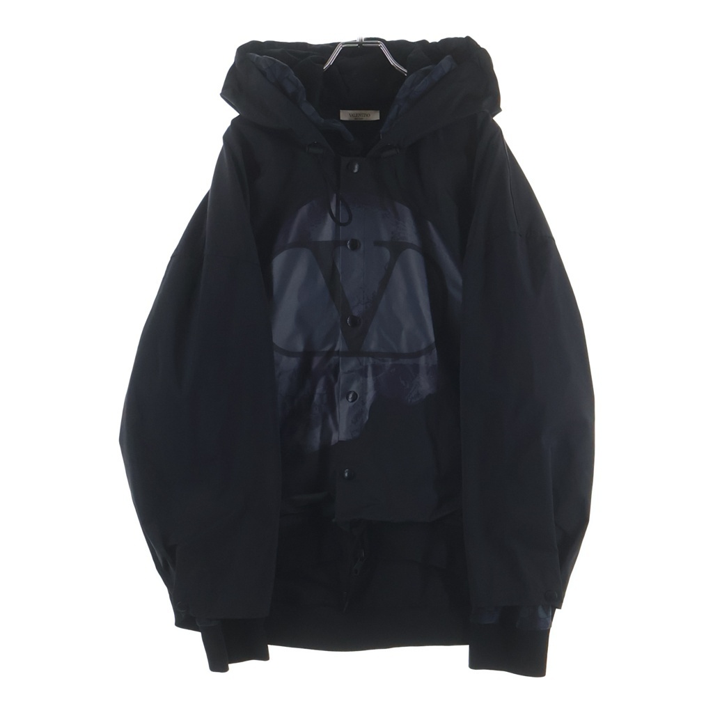 VALENTINO ヴァレンティノ ×UNDERCOVER 19AW ロゴプリント ドッキングジャケット フーディー ナイロンジャケット ブラック SV0MB00N5RE拍卖