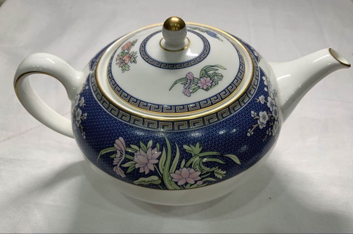【美品】ウェッジウッドポット「ブルーサイアム」 ティーポット WEDGWOOD 1円〜【L421-A.YUB】拍卖