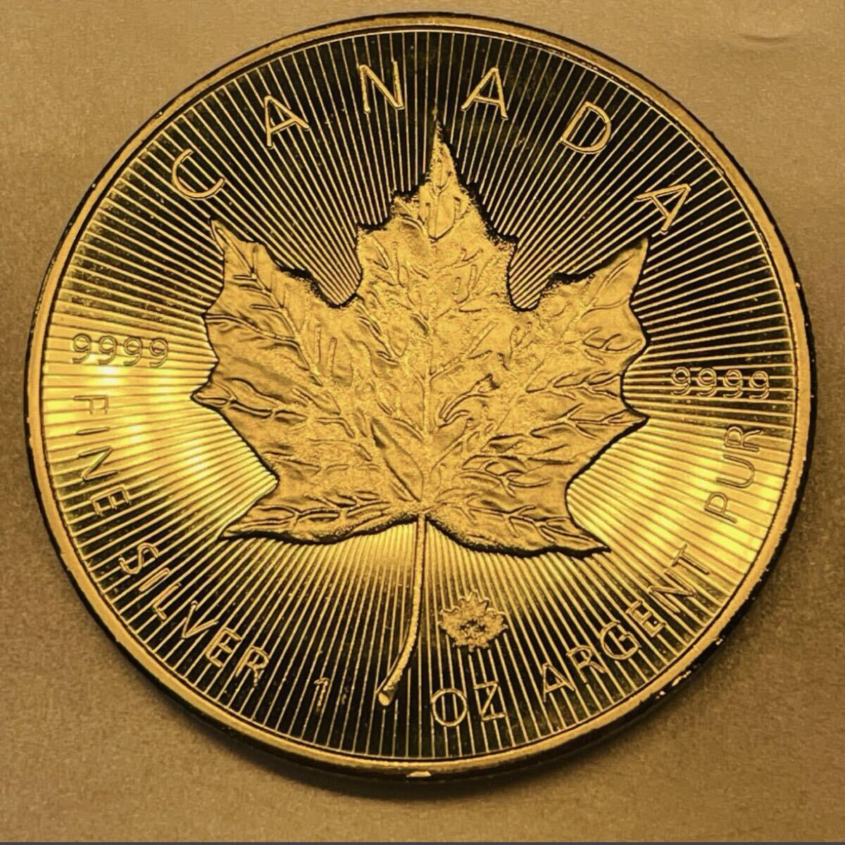 カナダ メイプルリーフ銀貨 1オンス 9999 FINE SILVER 純銀 エリザベス2世記念 蔵品 古銭 金貨 コレクション カナダ拍卖