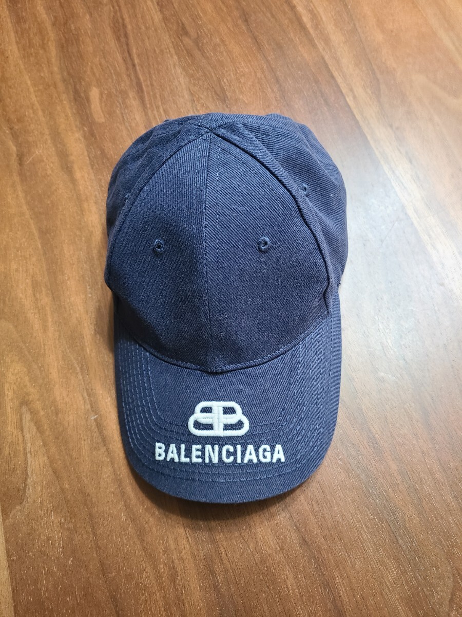 BALENCIAGA バレンシアガ ロゴ キャップ ネイビー L58拍卖