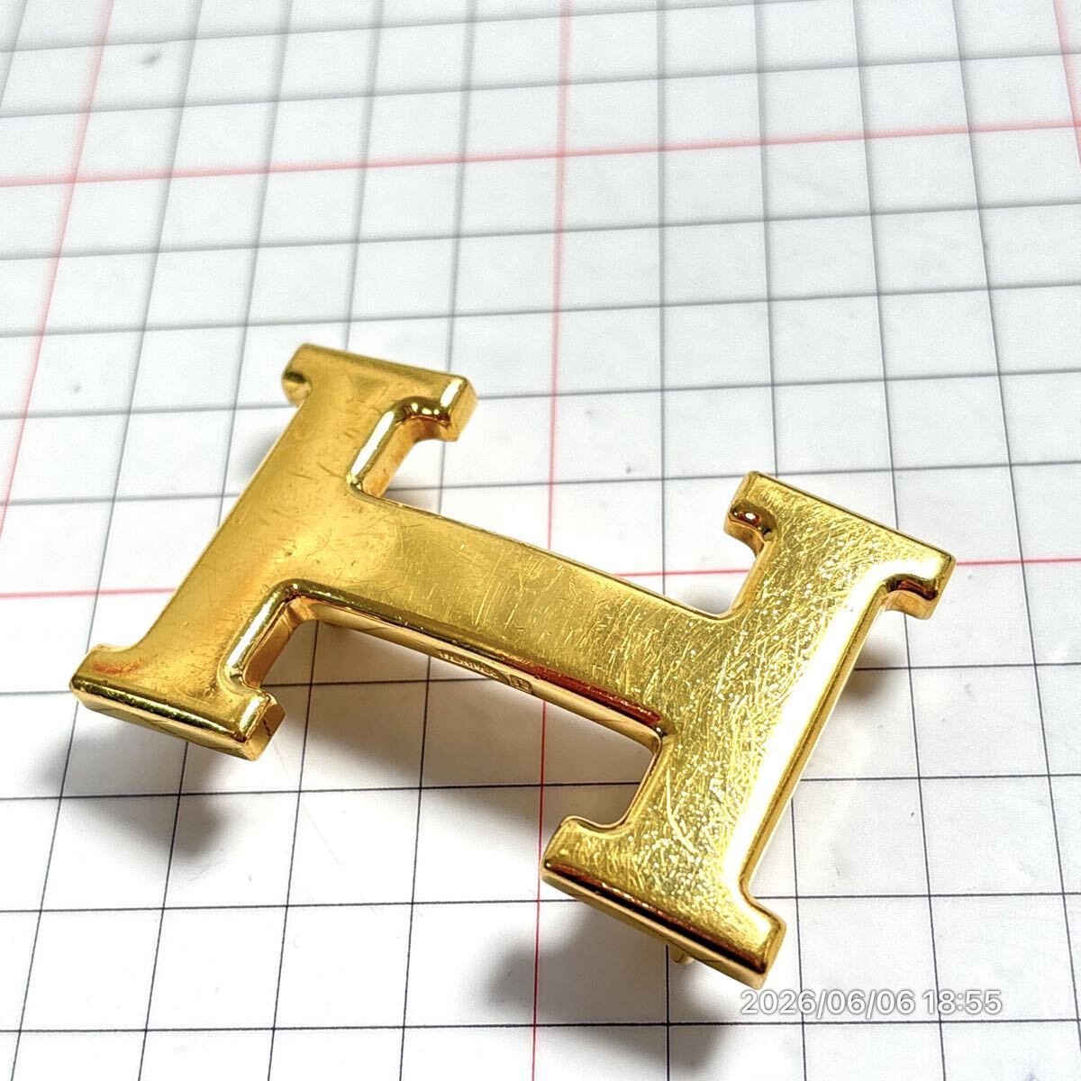 1000円〜 HERMES エルメス コンスタンス Hベルト ベルト バックルのみ ゴールドカラー拍卖