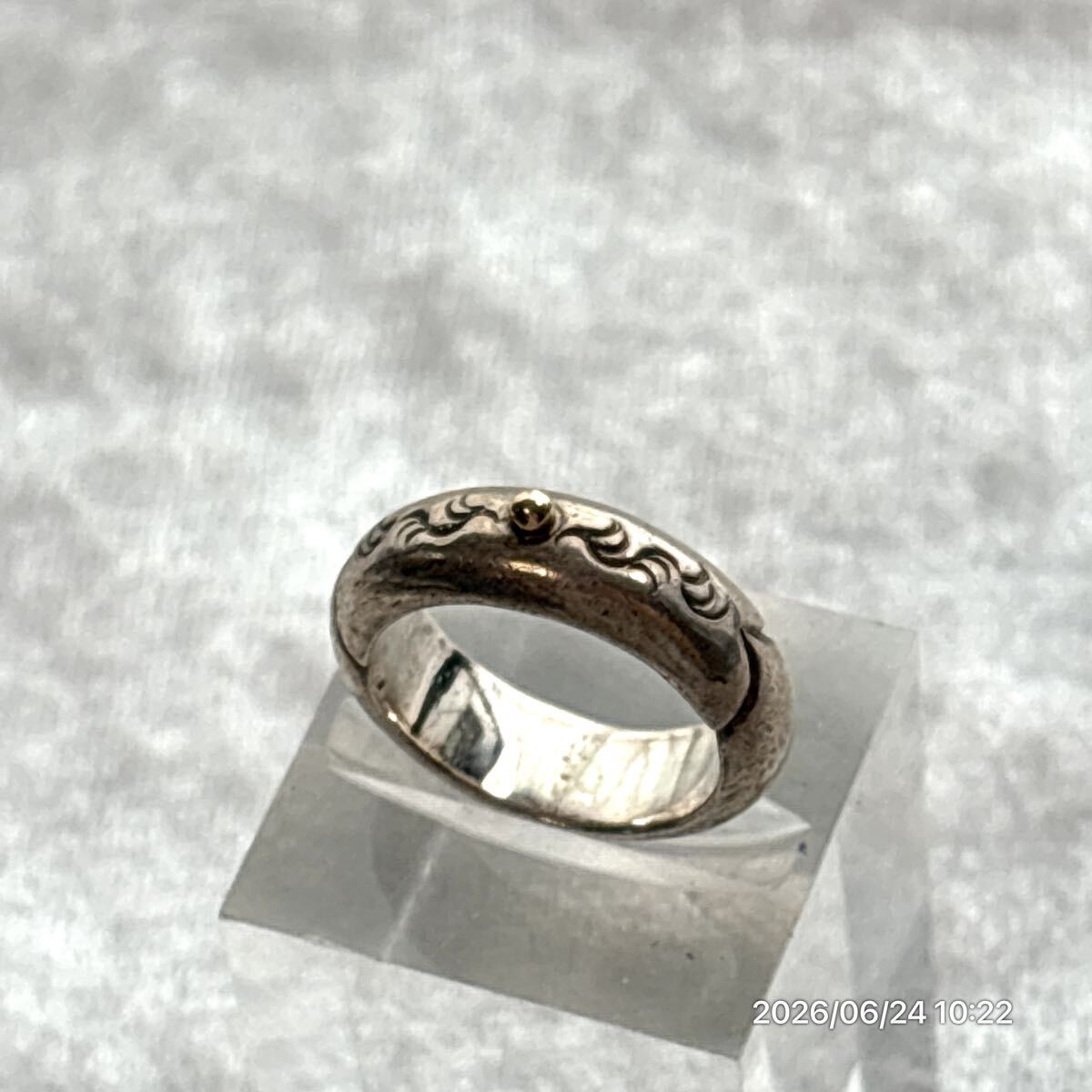 SILVER×K18 シルバー 18金 ARIZONA アリゾナ 太陽神 唐草模様 コンビ リング 指輪 アクセサリー 約9.5号拍卖
