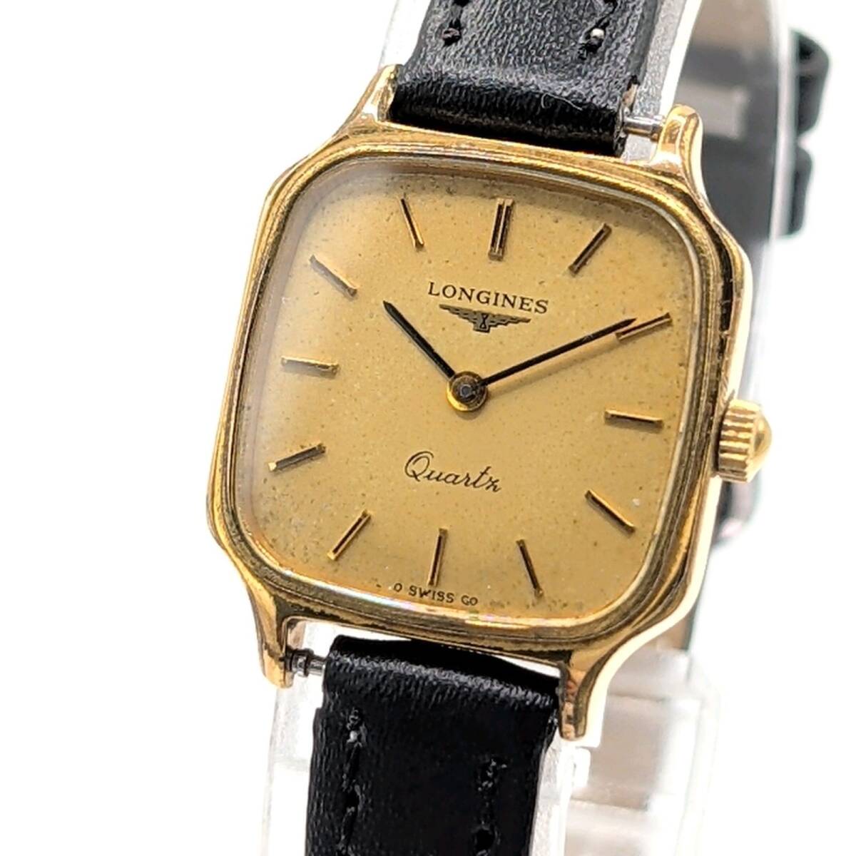 Longines Watch Quartz Ladies Square Gold dial Y2K ロンジン 時計 クオーツ レディース スクエア ゴールド ゴールド文字盤 不動品拍卖