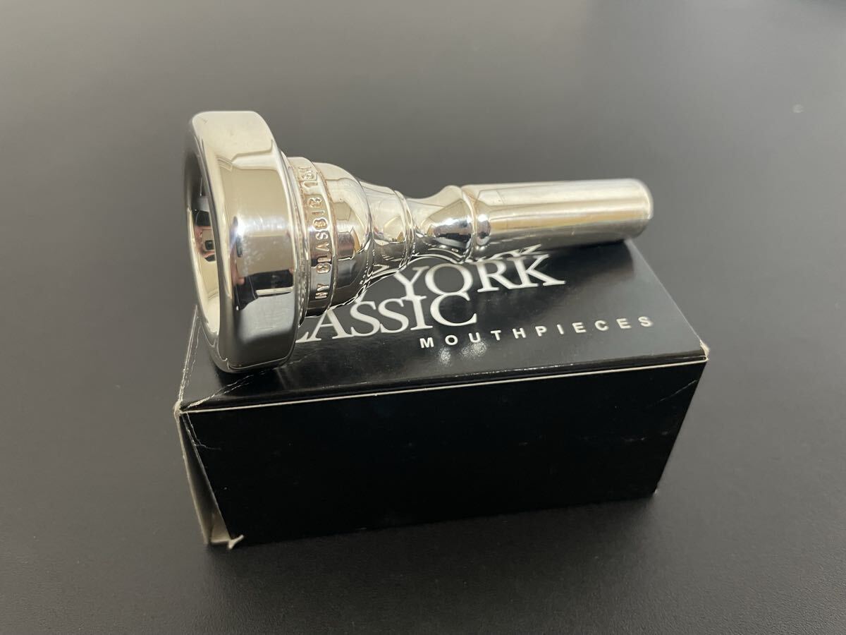 14 【希少】 NY Classic ニューヨーククラシック 1GM バストロンボーン用マウスピース 太管 ラージシャンク 銀メッキ拍卖