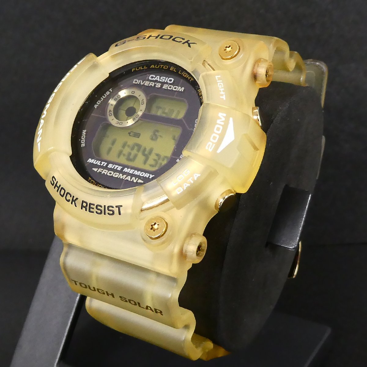 稼働品 カシオ CASIO 腕時計 G-SHOCK フロッグマン 25周年記念モデル グロリアスゴールド ソーラー メンズ FROGMAN 中古■EF008s■拍卖