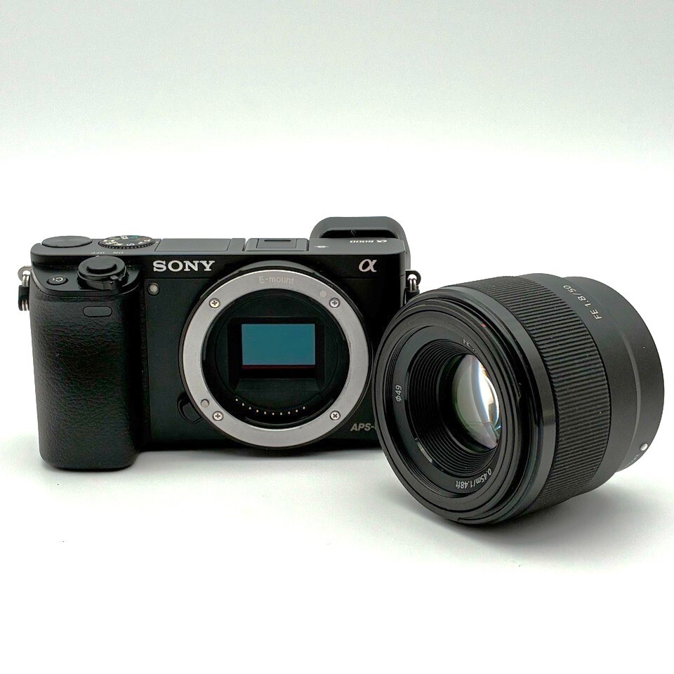 1円〜 SONY ソニー α6000 FE 50mm F1.8 SEL50F18F E-mount ミラーレスカメラ 箱付 動作確認済拍卖