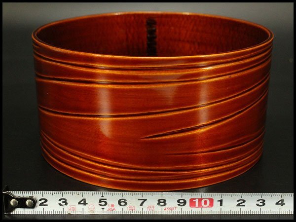 【銀閣】茶道具 曲げ輪っぱ 塗 建水 美品 旧家蔵出 送料無料(ZE482)拍卖