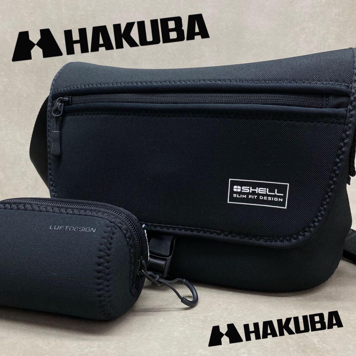 SU■ HAKUBA ハクバ カメラバッグ/レンズケース まとめ売り 黒 ブラック プラスシェル ショルダーバッグ ルフトデザイン レンズポーチ 拍卖