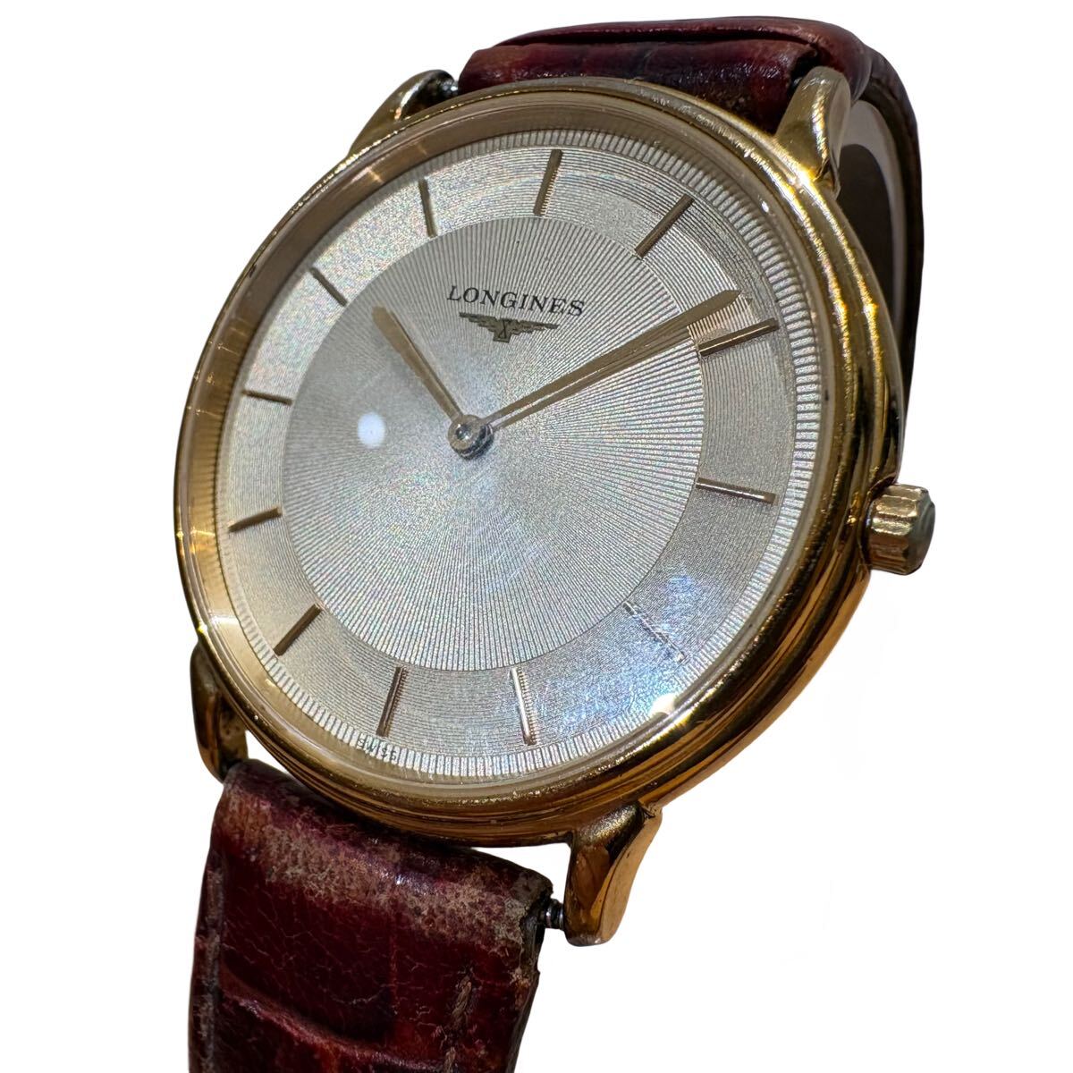 【1円スタート】LONGINES ロンジン レ・グランクラシック L4.676.2 ギョーシェ文字盤 クォーツ ゴールド ラウンド メンズ腕時計拍卖